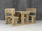 Alders Picnic Table Benches Set With Backrest
