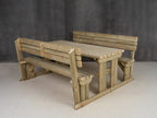 Alders Picnic Table Benches Set With Backrest
