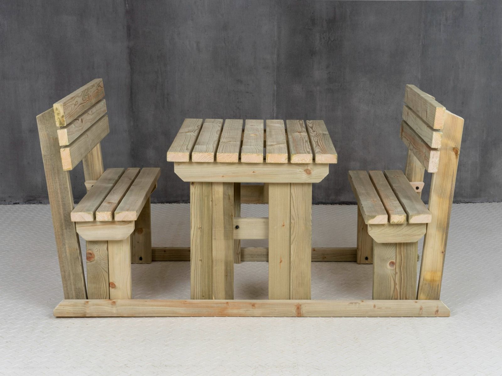 Alders Picnic Table Benches Set With Backrest