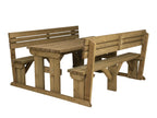 Alders Picnic Table Benches Set With Backrest - Rustic Finish