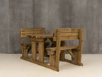 Alders Picnic Table Benches Set With Backrest - Rustic Finish