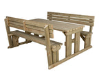 Alders Picnic Table Benches Set with backrest — side view