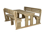 Rounded Alders Picnic Table Benches Set With Backrest