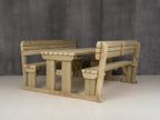 Rounded Alders Picnic Table Benches Set With Backrest