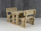 Rounded Alders Picnic Table Benches Set With Backrest