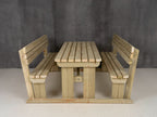 Rounded Alders Picnic Table Benches Set With Backrest