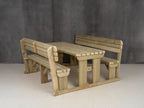 Rounded Alders Picnic Table Benches Set With Backrest