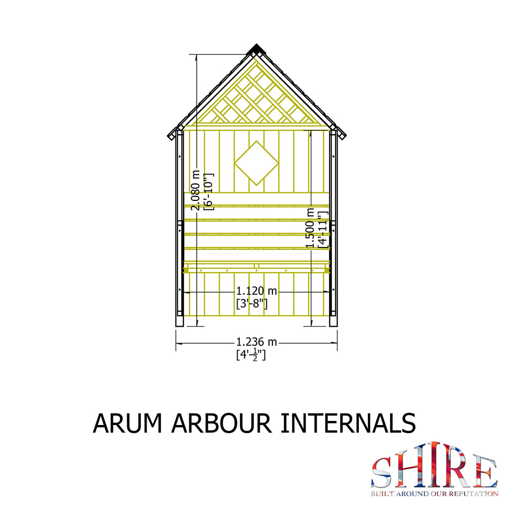 Arum Arbour Seat | 4x2 Pressure Treated Timber Garden Arbour