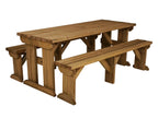 Aspen Picnic Table and Benches Set - Rustic Finish