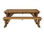 Aspen Picnic Table and Benches Set - Rustic Finish