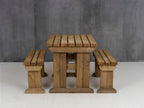 Aspen Picnic Table and Benches Set - Rustic Finish