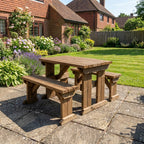 Aspen Picnic Table and Benches Set - Rustic Finish
