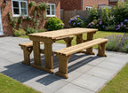 Aspen Picnic Table and Benches Set - Rustic Finish