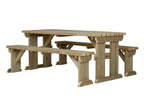 Aspen Picnic Table and Benches Set — side view