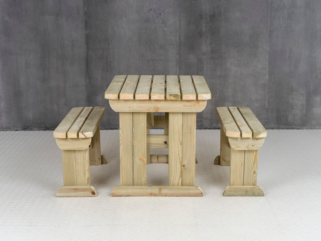 Aspen Rounded Picnic Table and Benches Set