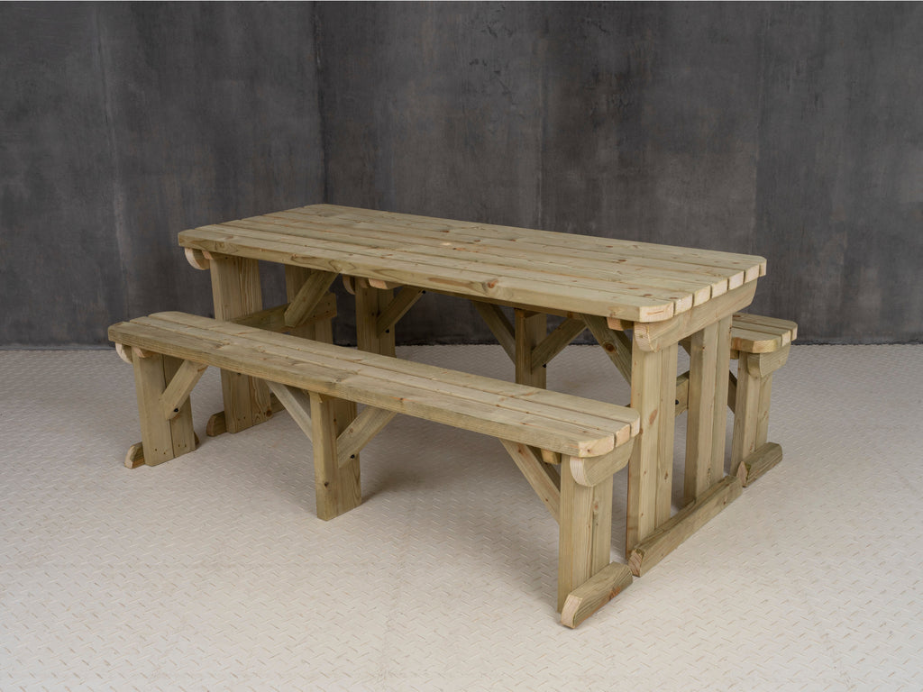 Aspen Rounded Picnic Table and Benches Set