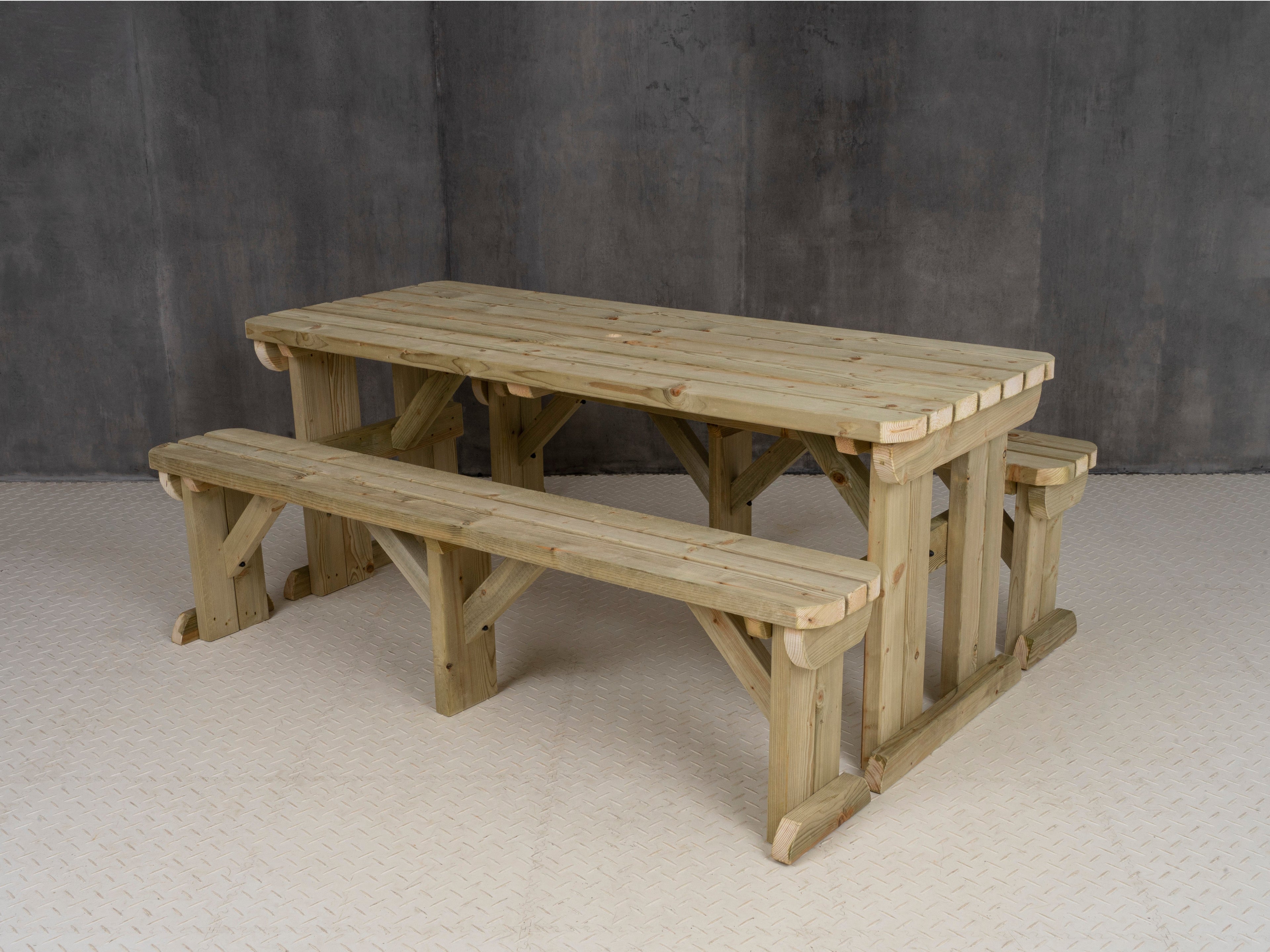 Aspen Rounded Picnic Table and Benches Set