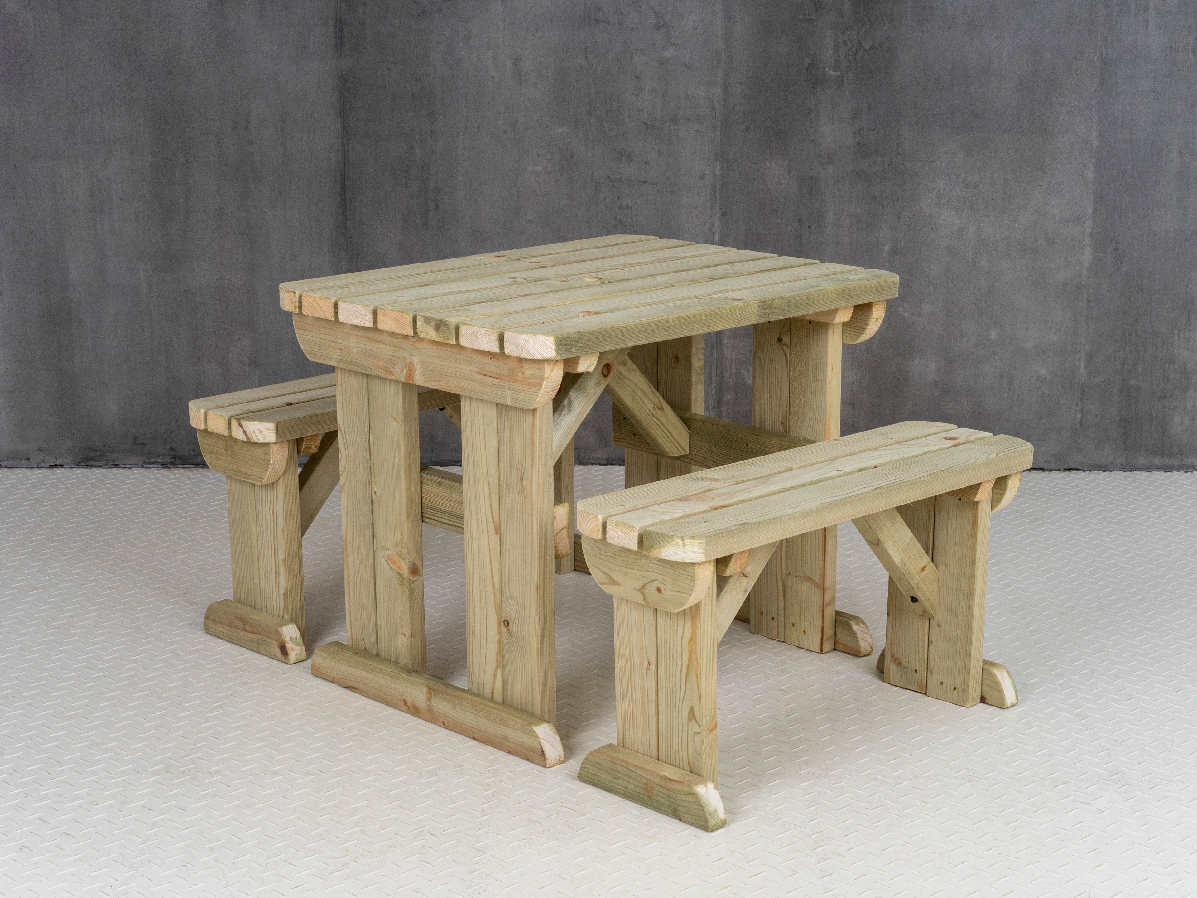 Aspen Rounded Picnic Table and Benches Set