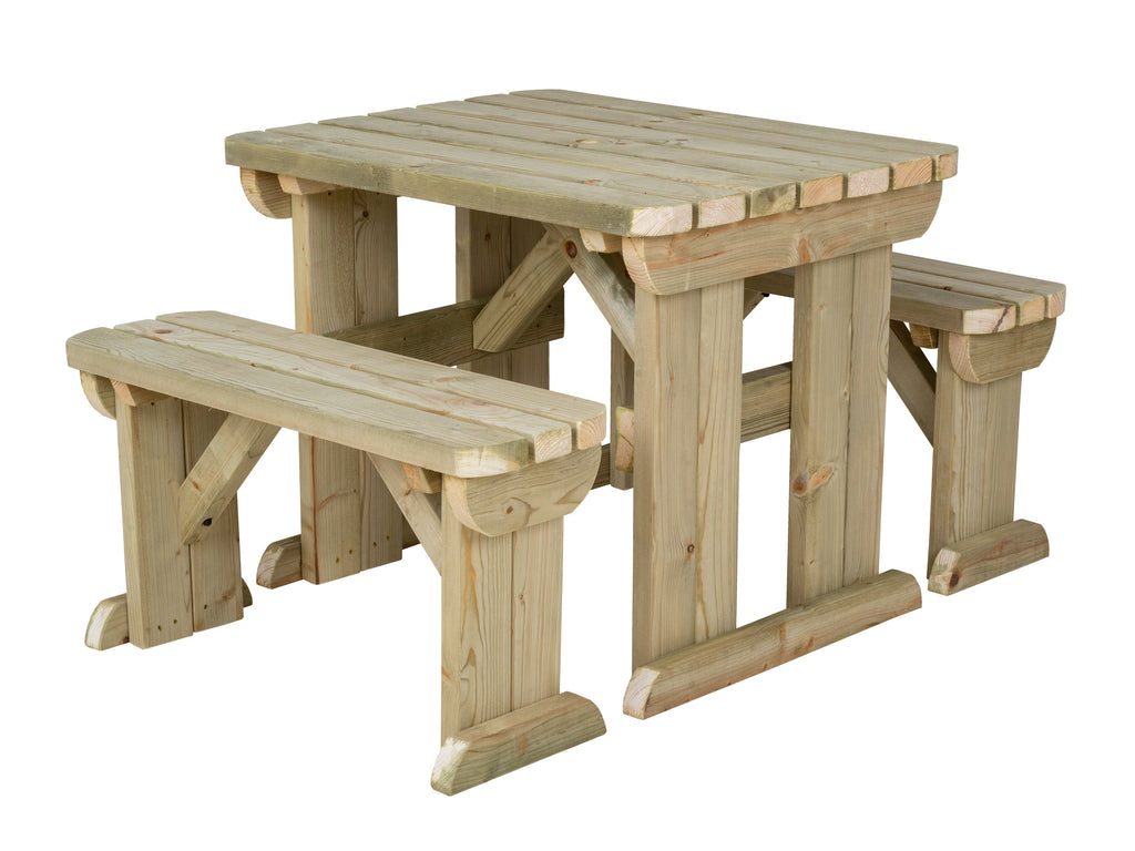 Aspen Rounded Picnic Table and Benches Set