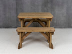 Aspen Rounded Picnic Table and Benches Set - Rustic Finish