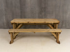 Aspen Rounded Picnic Table and Benches Set - Rustic Finish