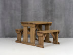 Aspen Rounded Picnic Table and Benches Set - Rustic Finish