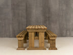 Aspen Rounded Picnic Table and Benches Set - Rustic Finish