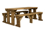 Aspen Rounded Picnic Table and Benches Set - Rustic Finish