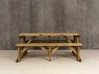 Aspen Rounded Picnic Table and Benches Set - Rustic Finish