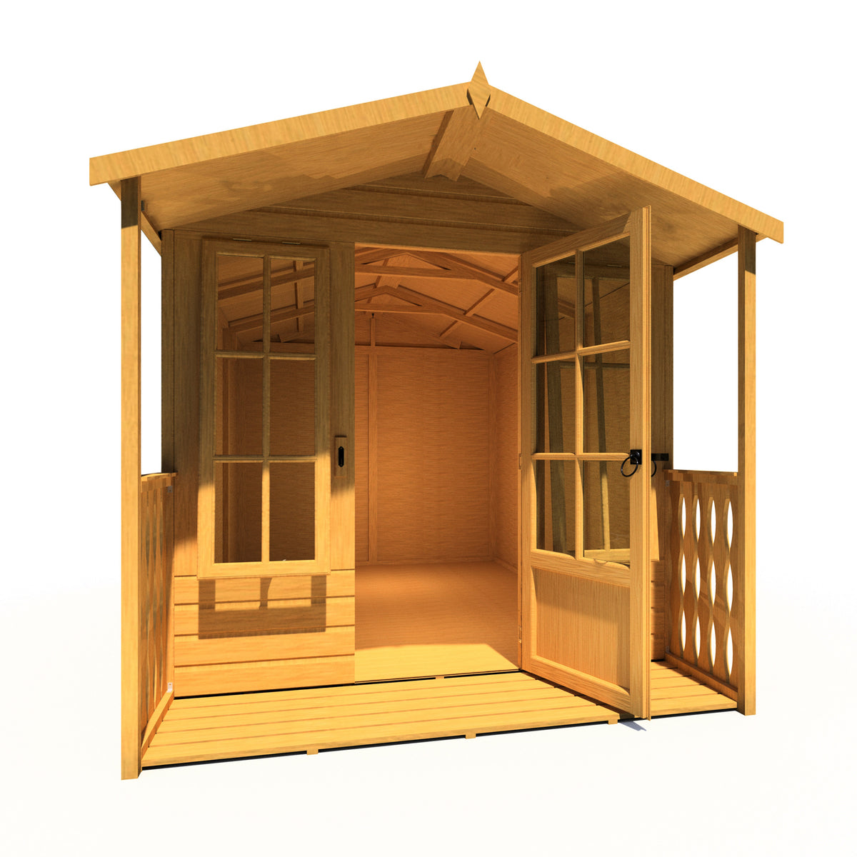 Badminton & Verandah Summerhouse | 7x12 Shiplap Timber Summerhouse with Verandah