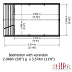 Badminton & Verandah Summerhouse | 7x12 Shiplap Timber Summerhouse with Verandah