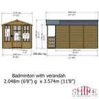 Badminton & Verandah Summerhouse | 7x12 Shiplap Timber Summerhouse with Verandah