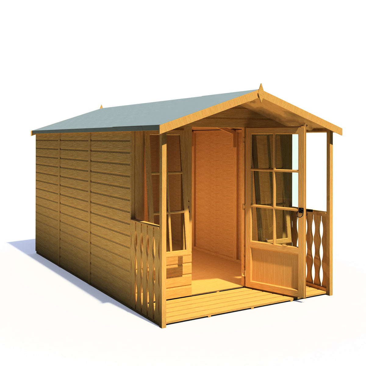 Badminton & Verandah Summerhouse | 7x12 Shiplap Timber Summerhouse with Verandah