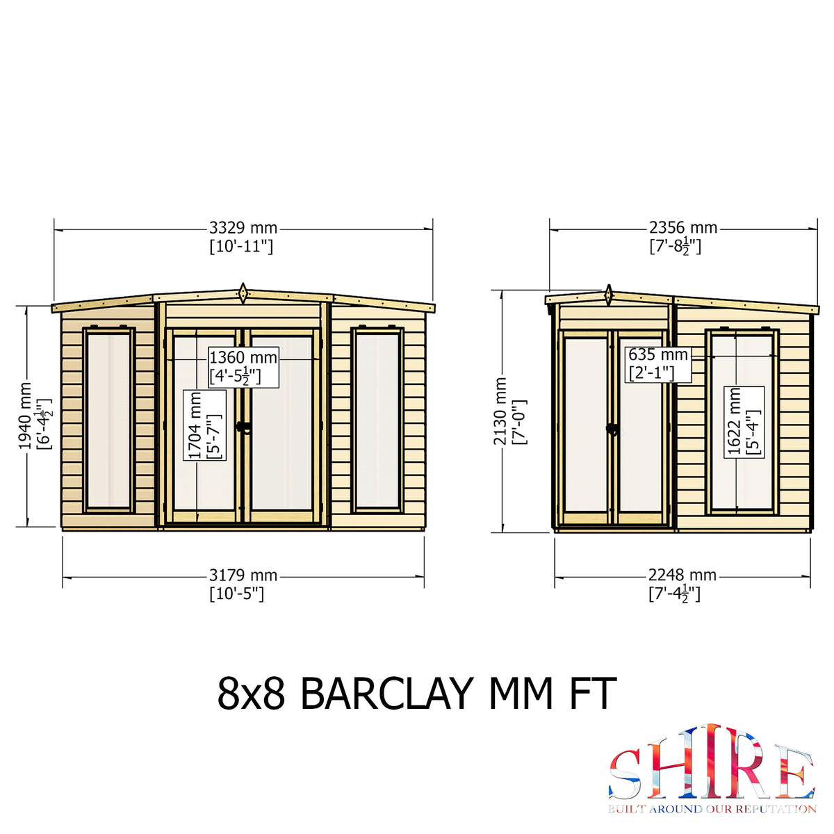 Barclay Summerhouse | Glazed Double Door Shiplap Timber Summerhouse