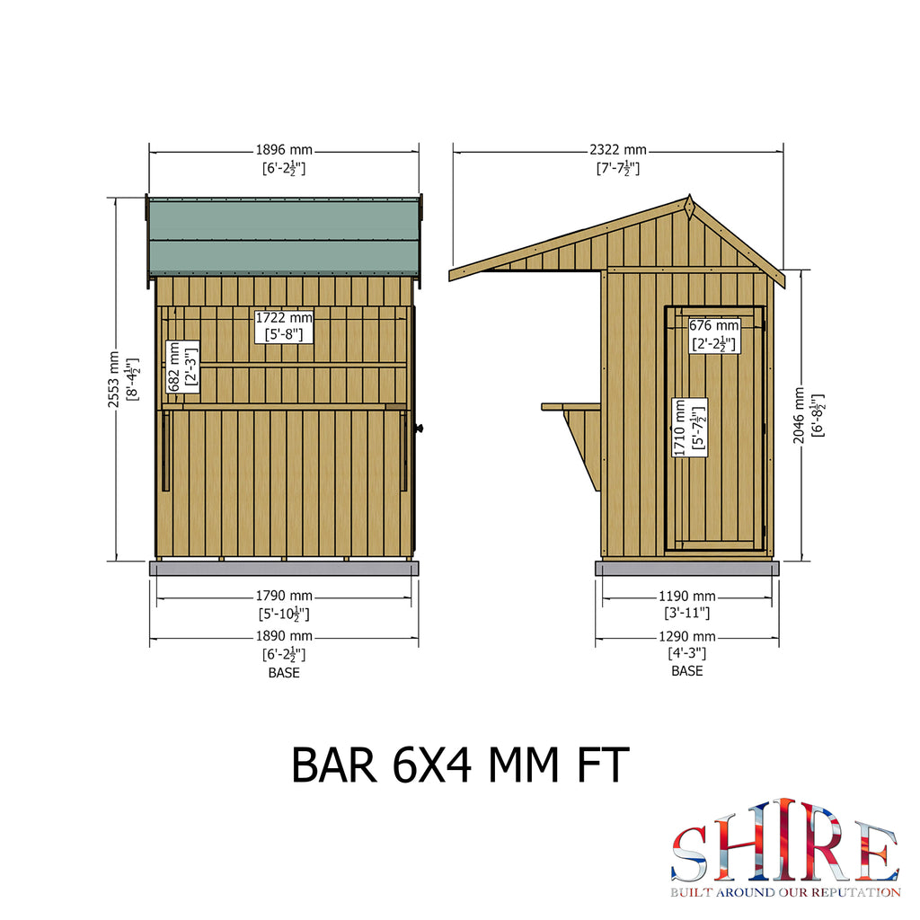 Bar Apex | 6x4 Timber Garden Bar with Convertible Store