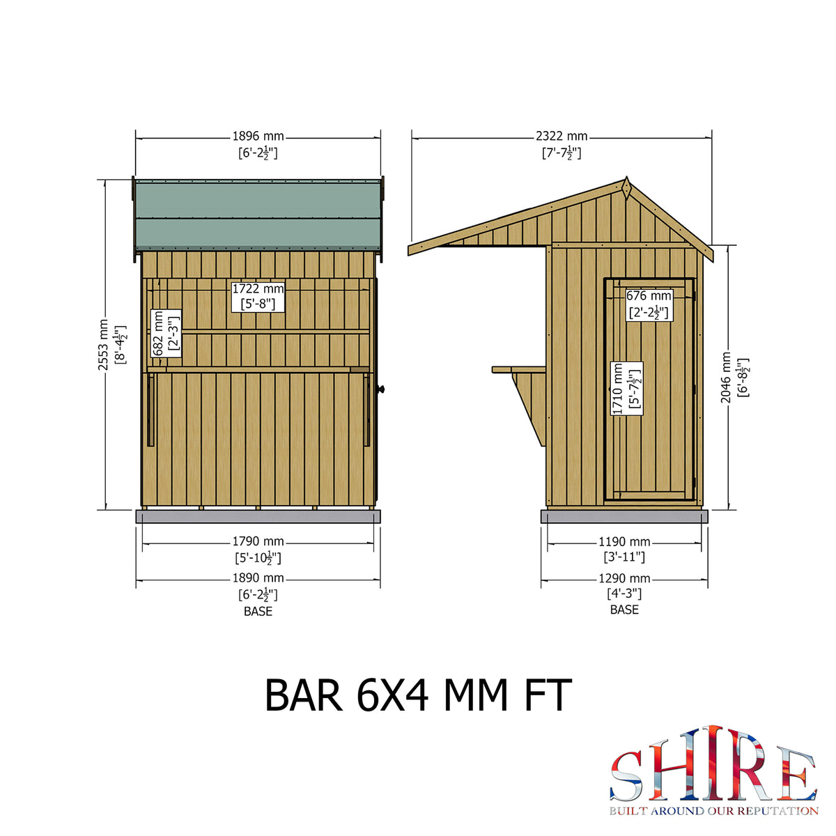 Bar Apex | 6x4 Timber Garden Bar with Convertible Store
