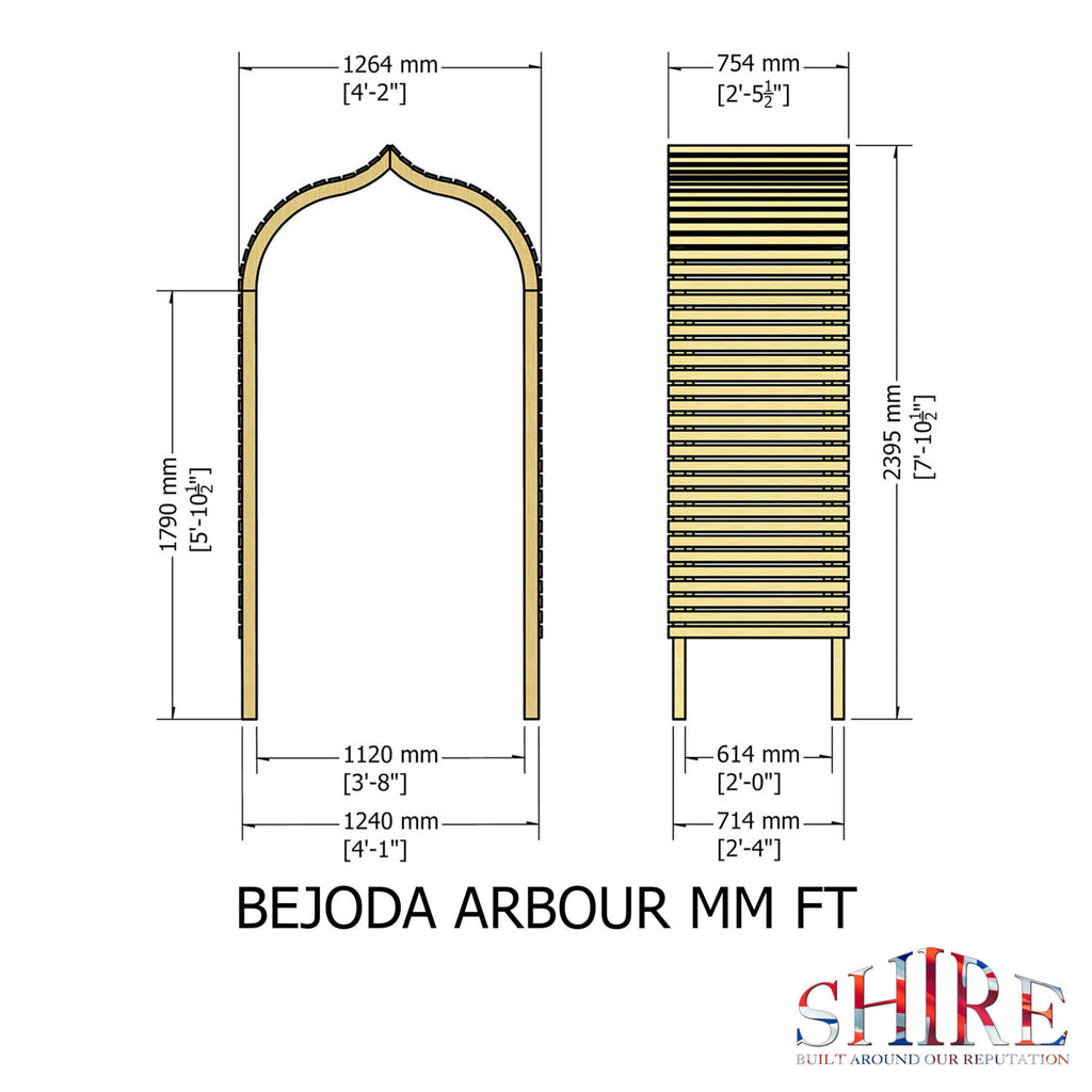 Bejoda Arch | 4x2 Pressure Treated Timber Garden Arch