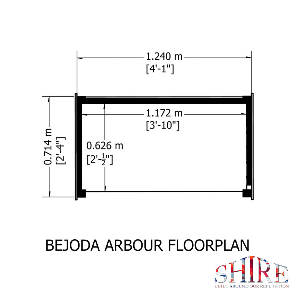 Bejoda Arbour | 4x3 Pressure Treated Timber Garden Arbour