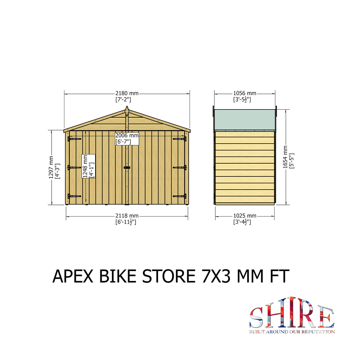 Apex Bike Store | 7x3 Shiplap Timber Bike Store (With Floor)