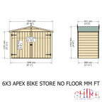 Apex Bike Store | 6x3 Shiplap Timber Bike Store (No Floor)