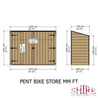 Pent Shiplap Bike Store No Floor Garden Storage | 6x3 Timber Garden Storage