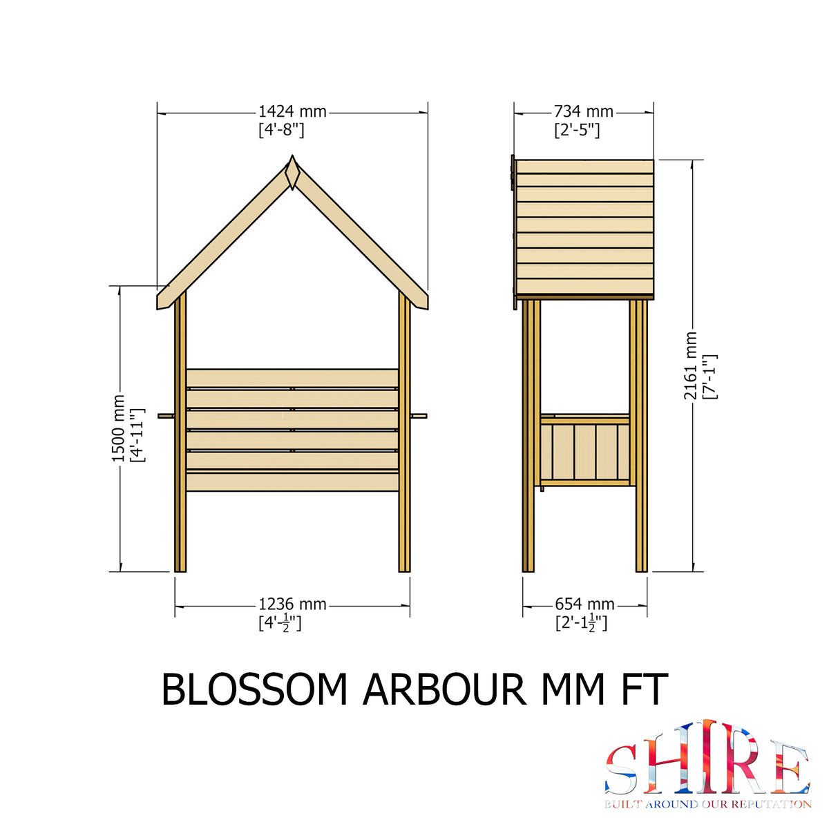 Blossom Arbour | 4x2 Pressure Treated Timber Garden Arbour