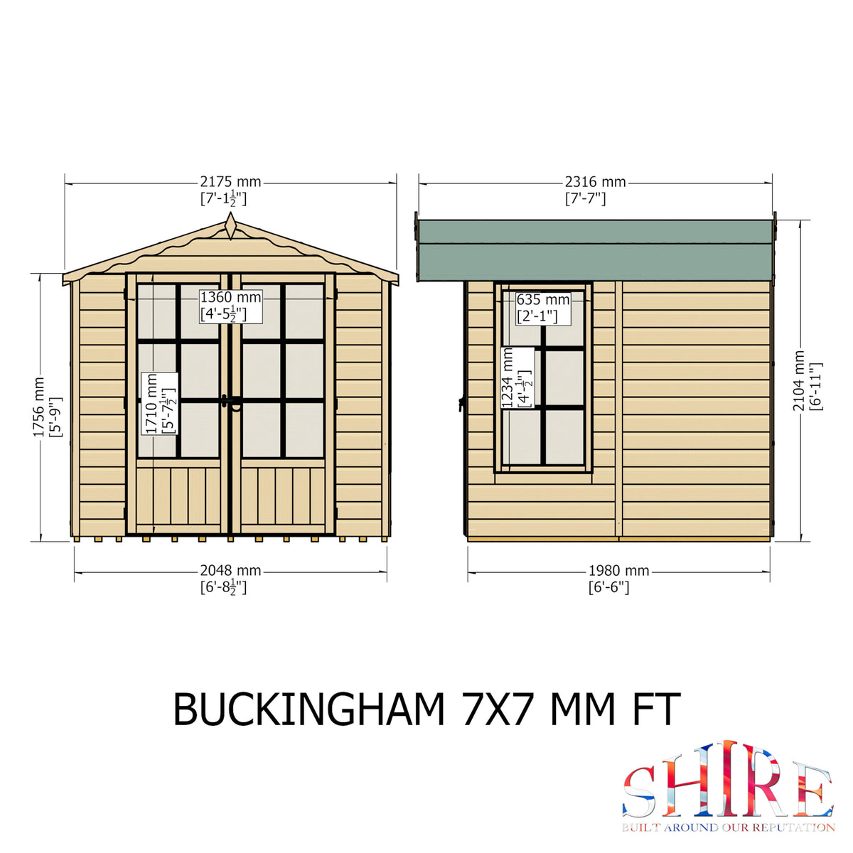 Buckingham Summerhouse | 7x7 Shiplap Timber Summerhouse