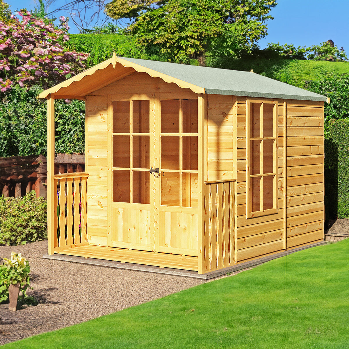 Buckingham + Verandah Summerhouse | 7x9 Shiplap Timber Summerhouse