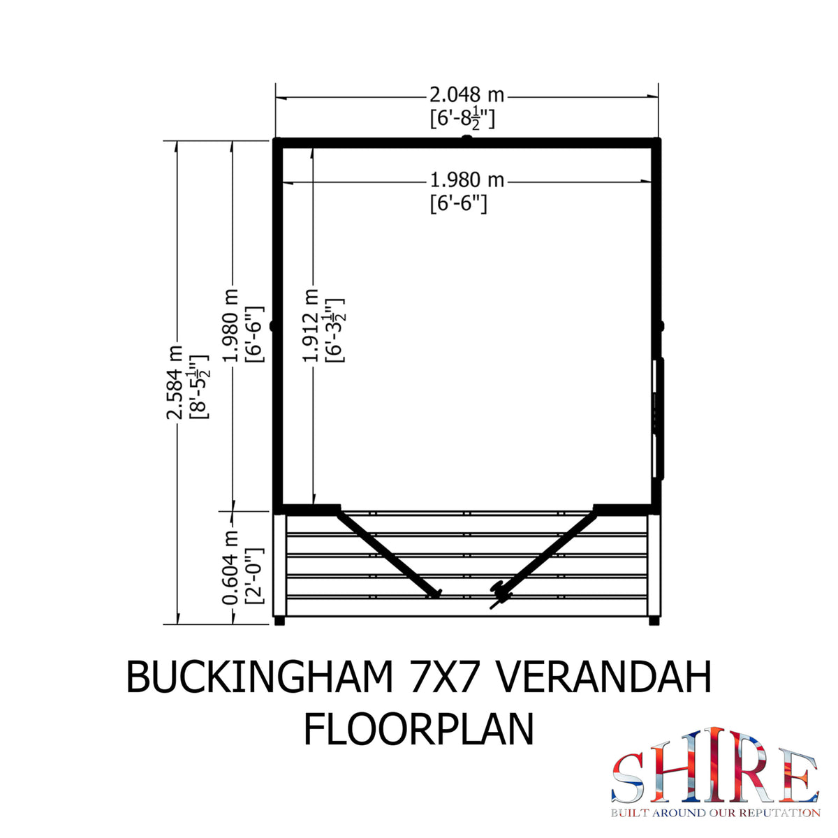 Buckingham + Verandah Summerhouse | 7x9 Shiplap Timber Summerhouse