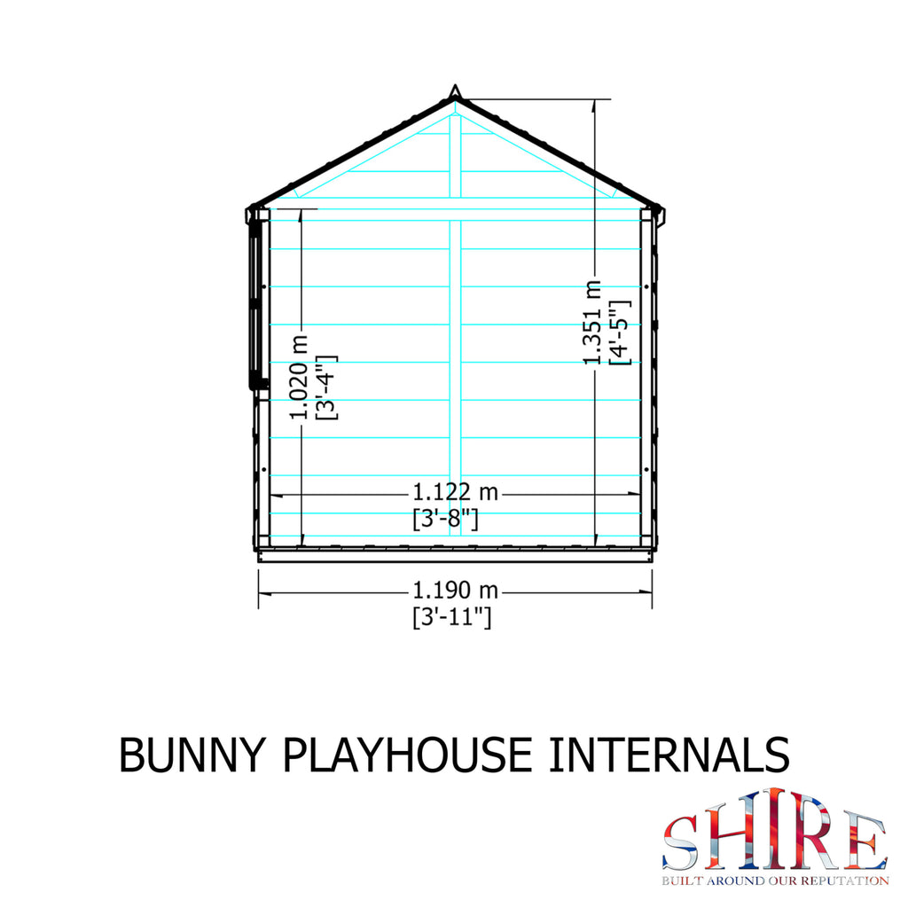 Bunny 4x4 Playhouse | Children's Timber Wendy House