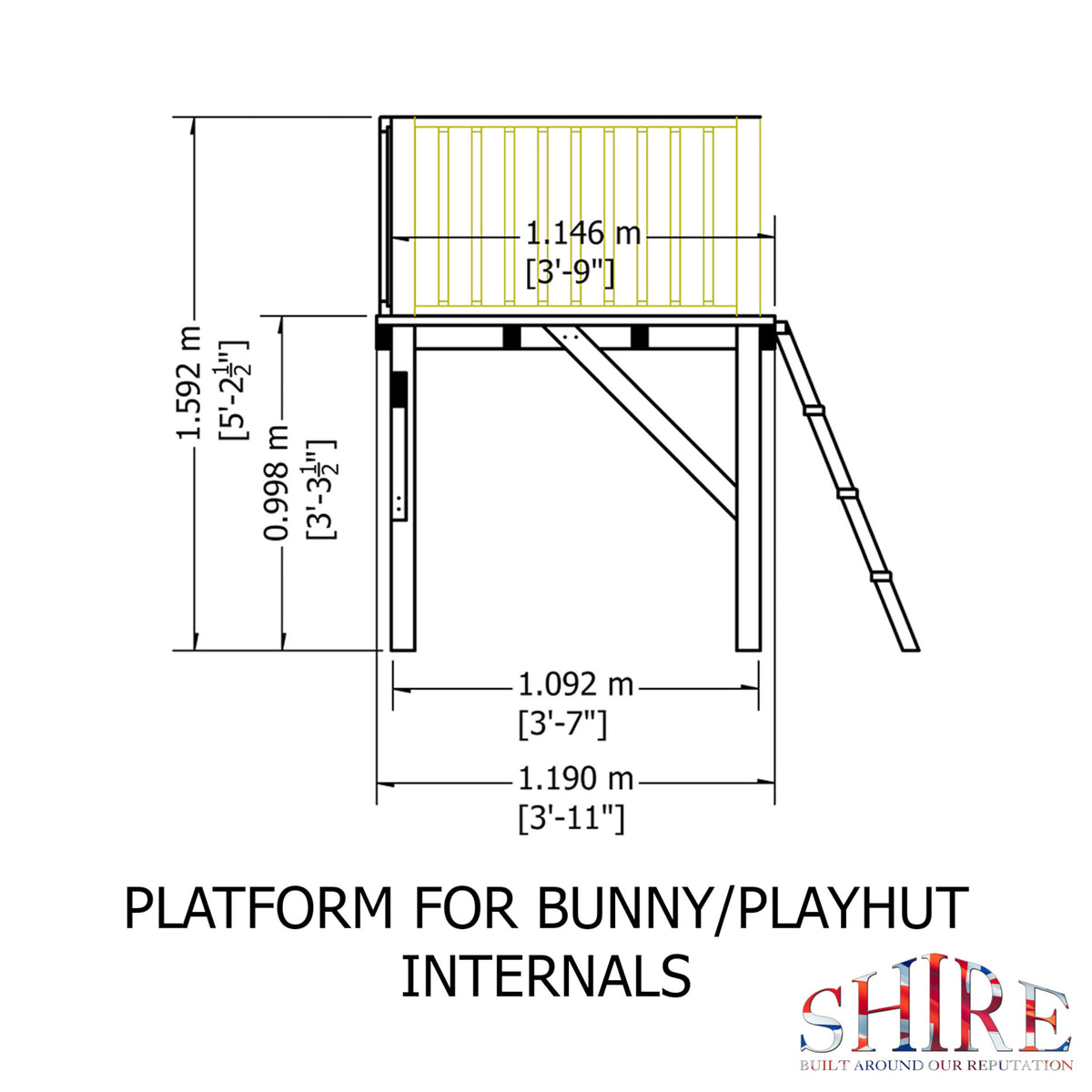 Shire Bunny 6x4 Playhouse with Platform