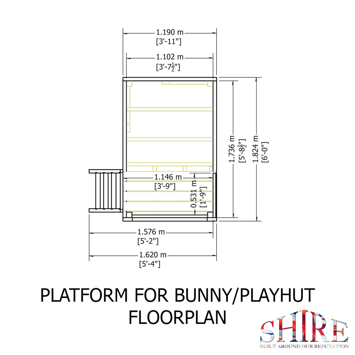 Shire Bunny 6x4 Playhouse with Platform