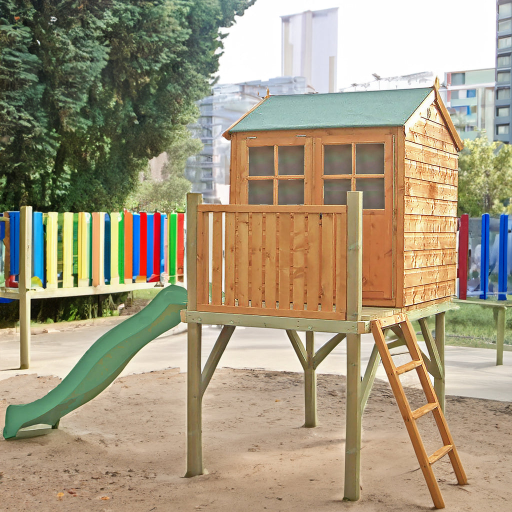 Shire Bunny 6x4 Playhouse with Platform & Slide