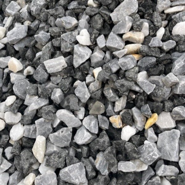 Black Ice Gravel | 20mm Black, Grey & White Marble Chippings